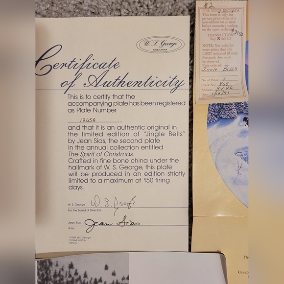 1991 "Jingle Bells" Spirit of Christmas Collectable Decorative Plate - Picture 4 of 4